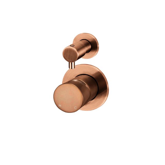Angle Meir Round Diverter Mixer Pinless Handle Lustre Bronze Trim Kit MW07TSPN-FIN-PVDBZ - The Blue Space