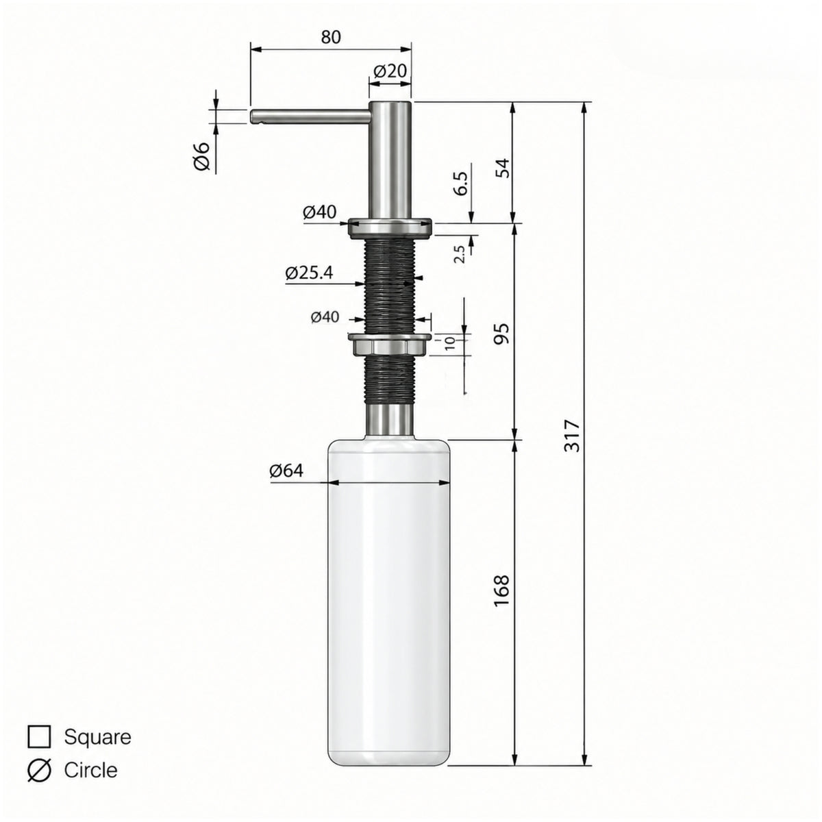 Line Drawing Meir Round Soap Dispenser - Tiger Bronze MP09-PVDBB - The Blue Space