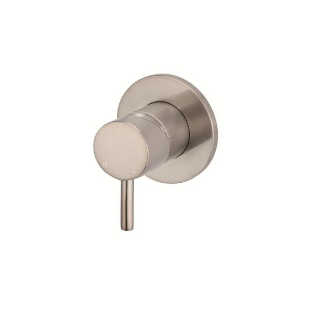 Meir Round Wall Mixer Short Pin Lever Champagne Full Kit