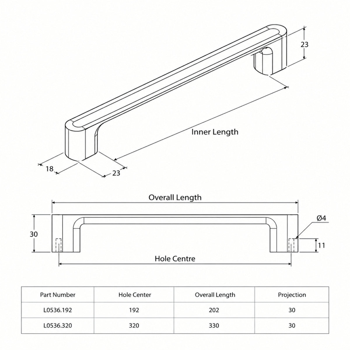 Line Drawing Momo Handles Luv D Handle Matt Black L0536.192.MBL - The Blue Space