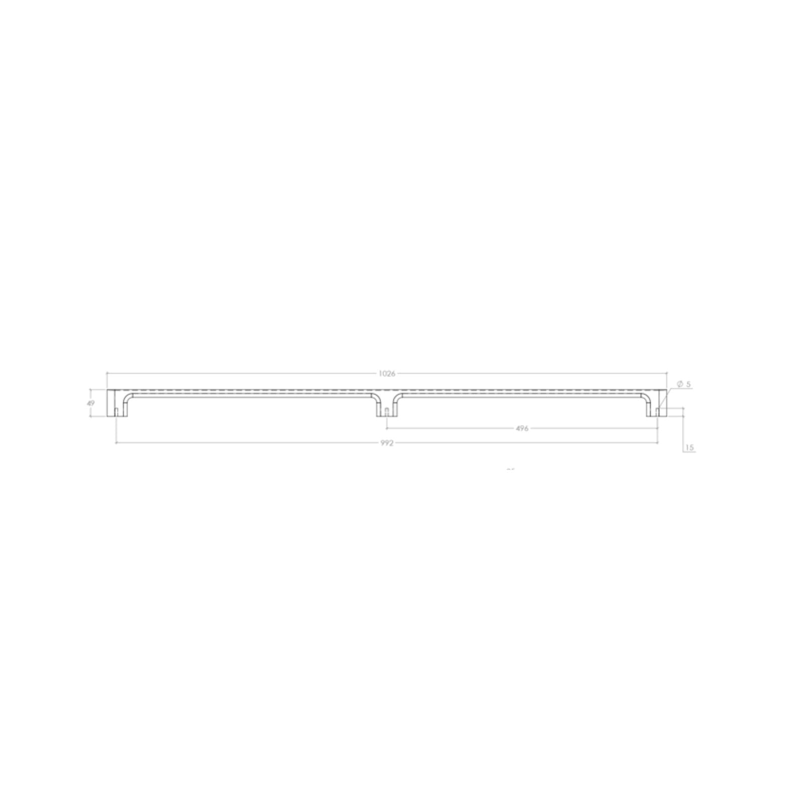 Line Drawing Momo Handles Luv Wood 992mm Big D Handle Oak L0664.992.OAK - The Blue Space