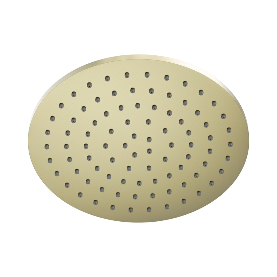 Nero 250mm Round Metal Shower Head II Brushed Gold