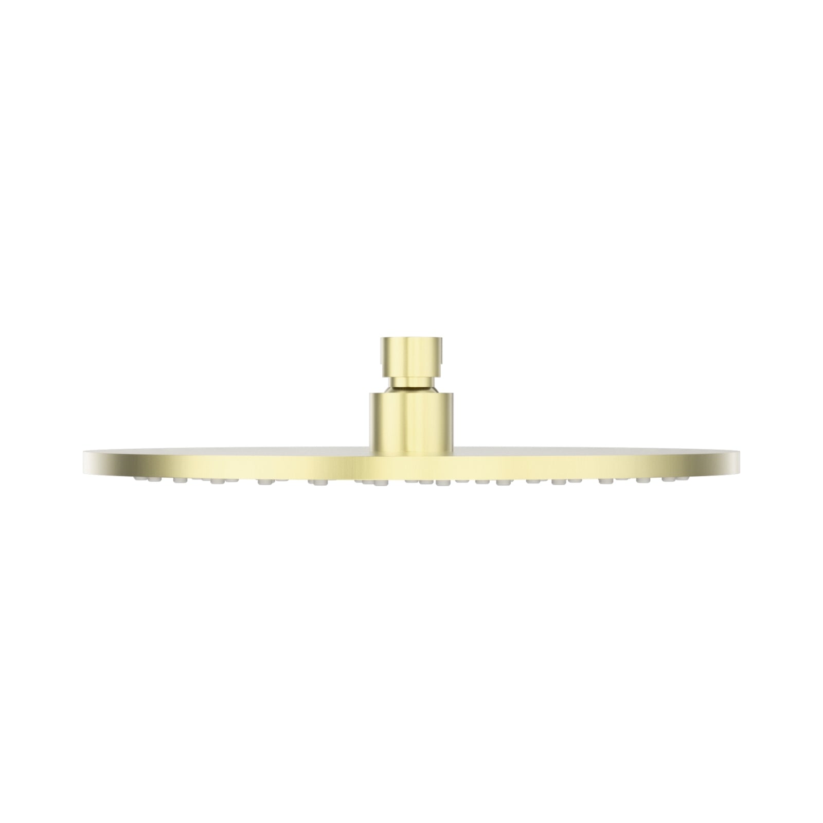 Front Nero 250mm Round Metal Shower Head II Brushed Gold NR507046BG - The Blue Space