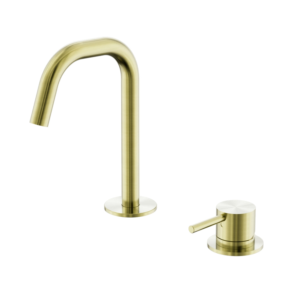 Nero Mecca Hob Basin Mixer Set Edge Spout Brushed Gold
