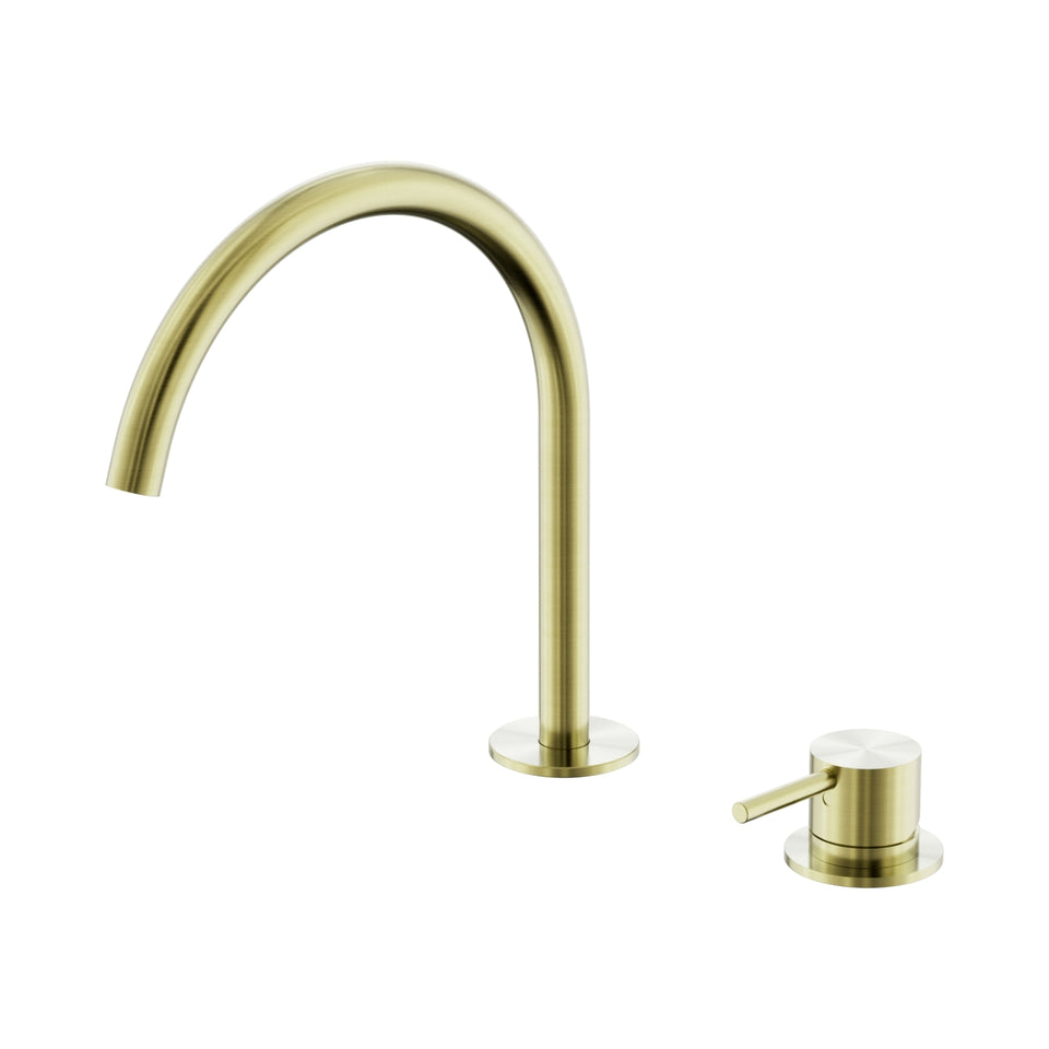 Nero Mecca Hob Bath/Kitchen Mixer Set Arc Spout Brushed Gold