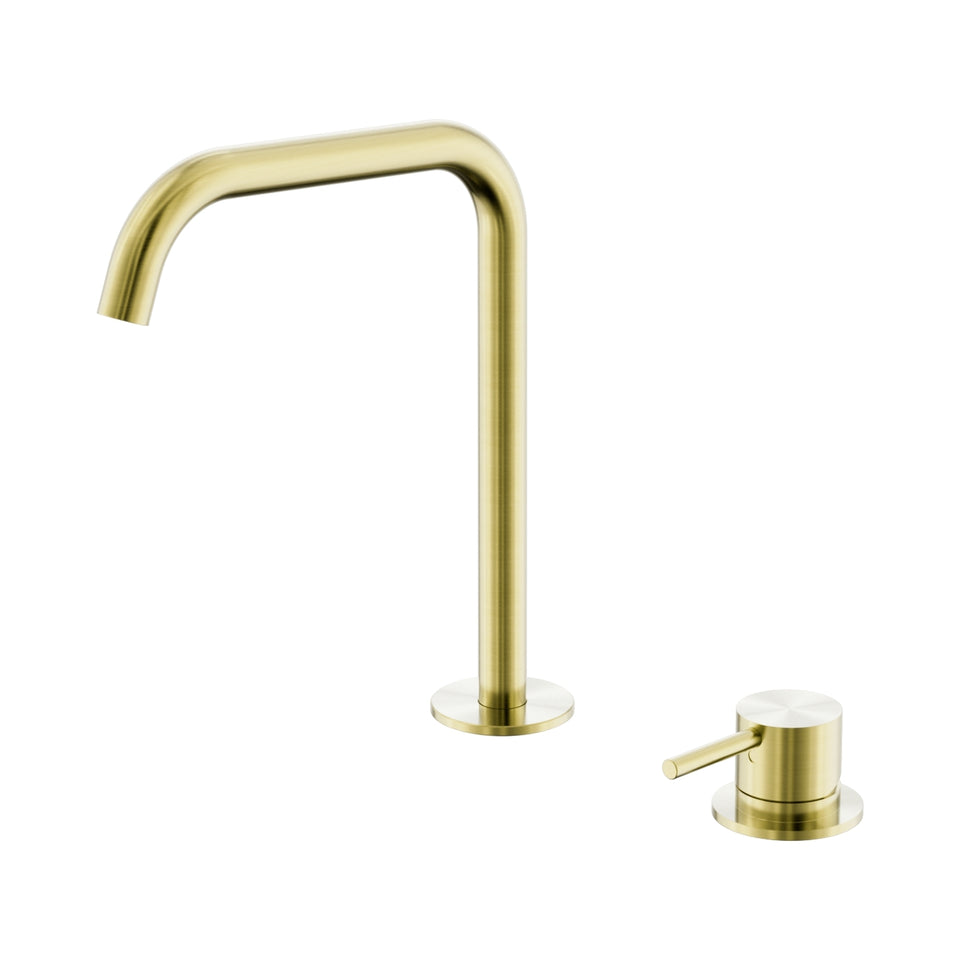 Nero Mecca Hob Bath/Kitchen Mixer Set Edge Spout Brushed Gold