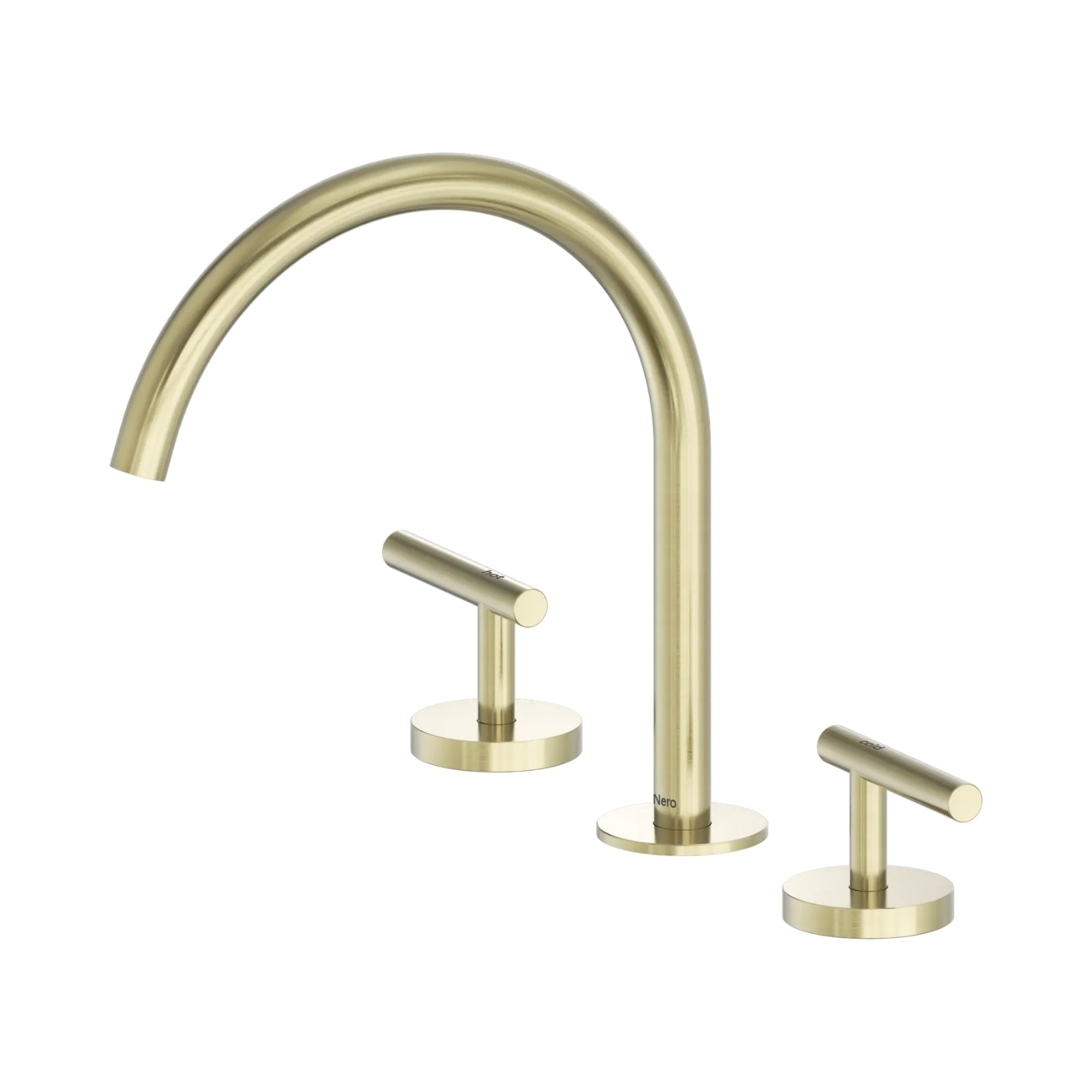 Nero Mecca Lever Bath/Kitchen Set Arc Spout Brushed Gold 25D004BG - The Blue Space
