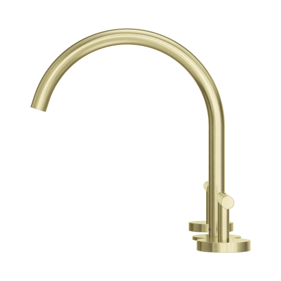 Nero Mecca Lever Bath/Kitchen Set Arc Spout Brushed Gold