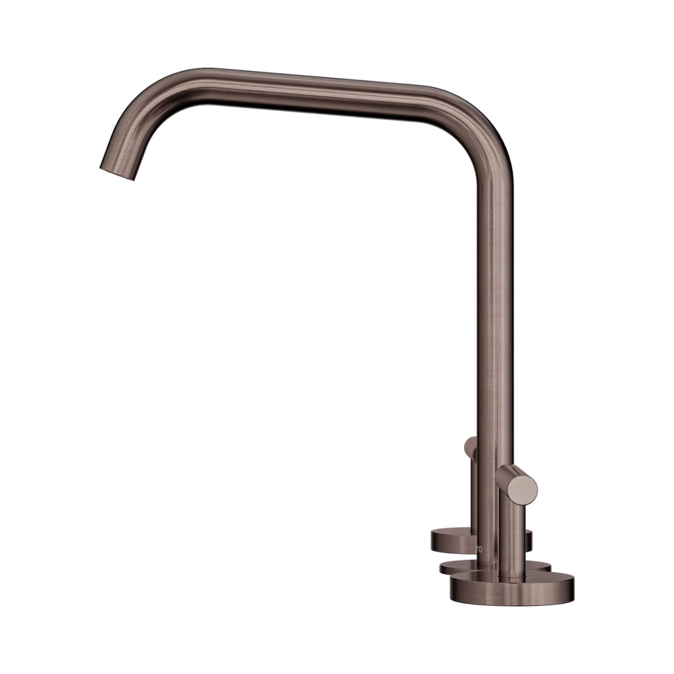Nero Mecca Lever Bath/Kitchen Set Edge Spout Brushed Bronze