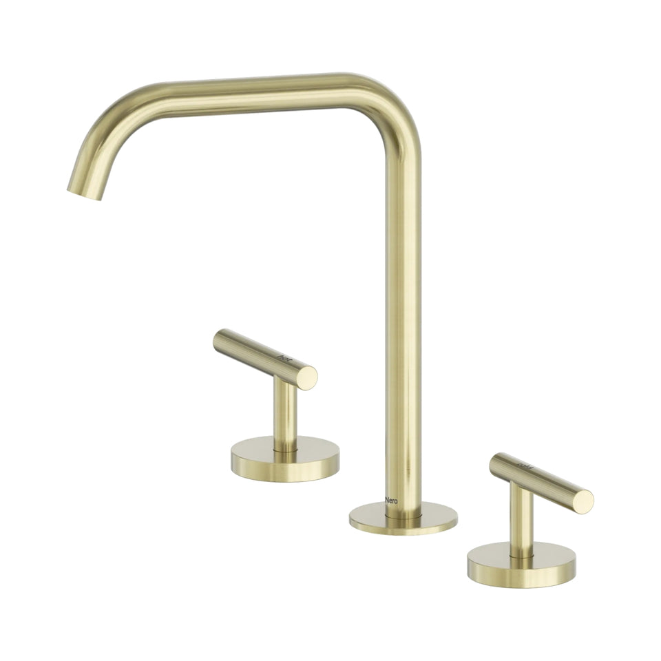 Nero Mecca Lever Bath/Kitchen Set Edge Spout Brushed Gold