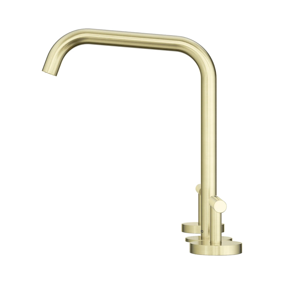 Nero Mecca Lever Bath/Kitchen Set Edge Spout Brushed Gold