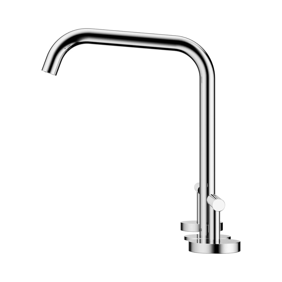 Nero Mecca Lever Bath/Kitchen Set Edge Spout Chrome