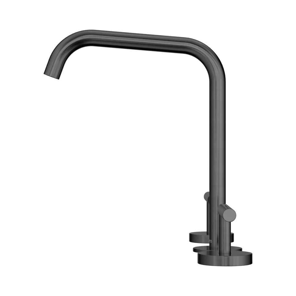 Nero Mecca Lever Bath/Kitchen Set Edge Spout Gun Metal