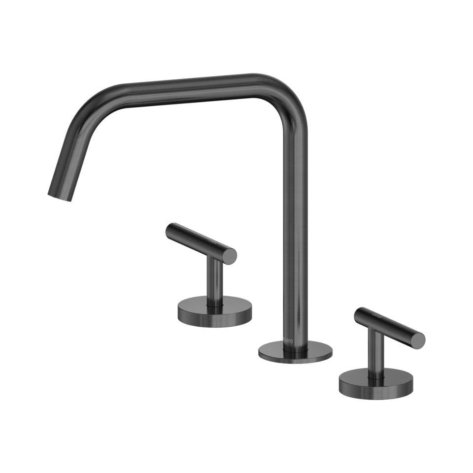 Nero Mecca Lever Bath/Kitchen Set Edge Spout II Gun Metal