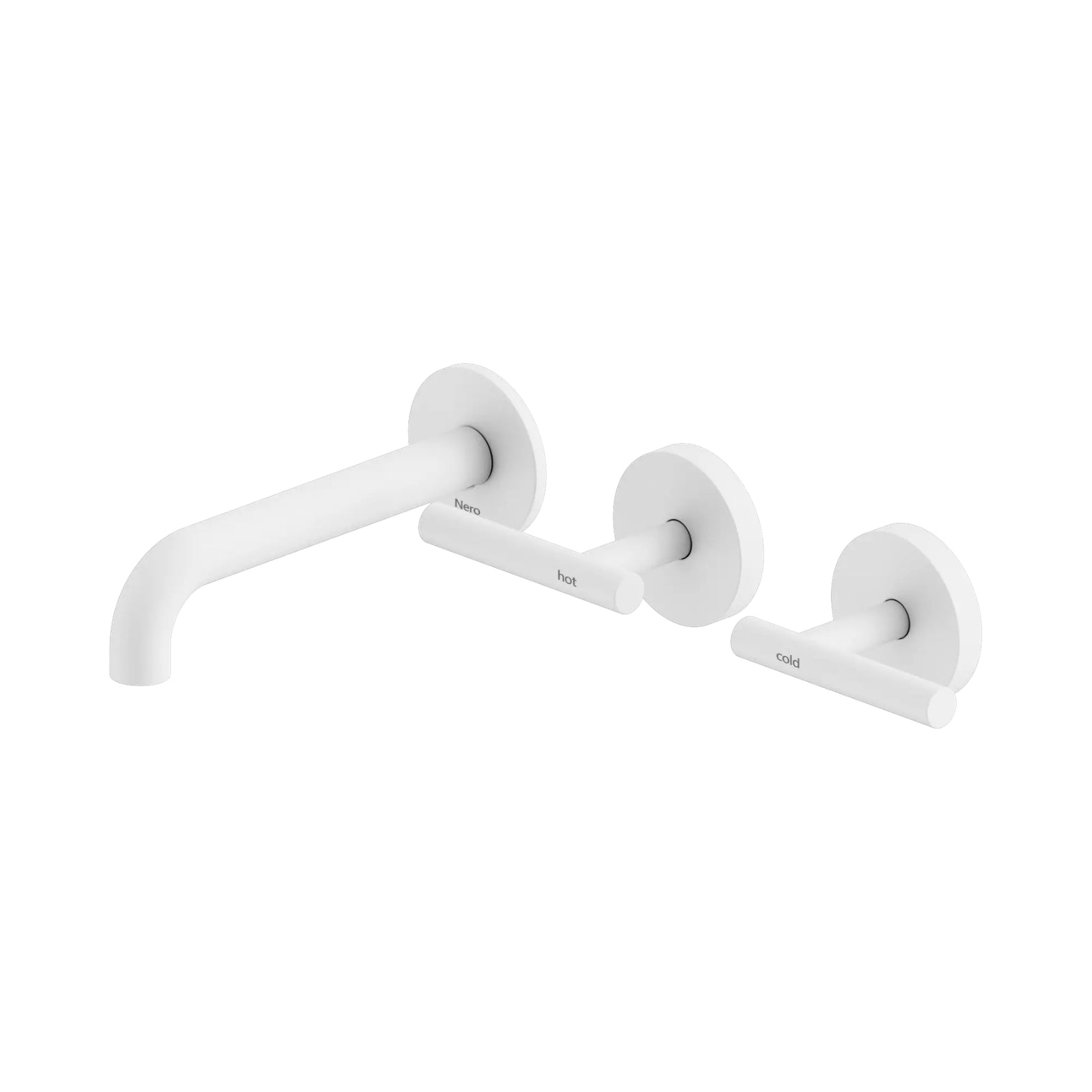 Nero Mecca Lever Wall Basin/Bath Set 160mm Offset Spout Matte White 25D009MW - The Blue Space