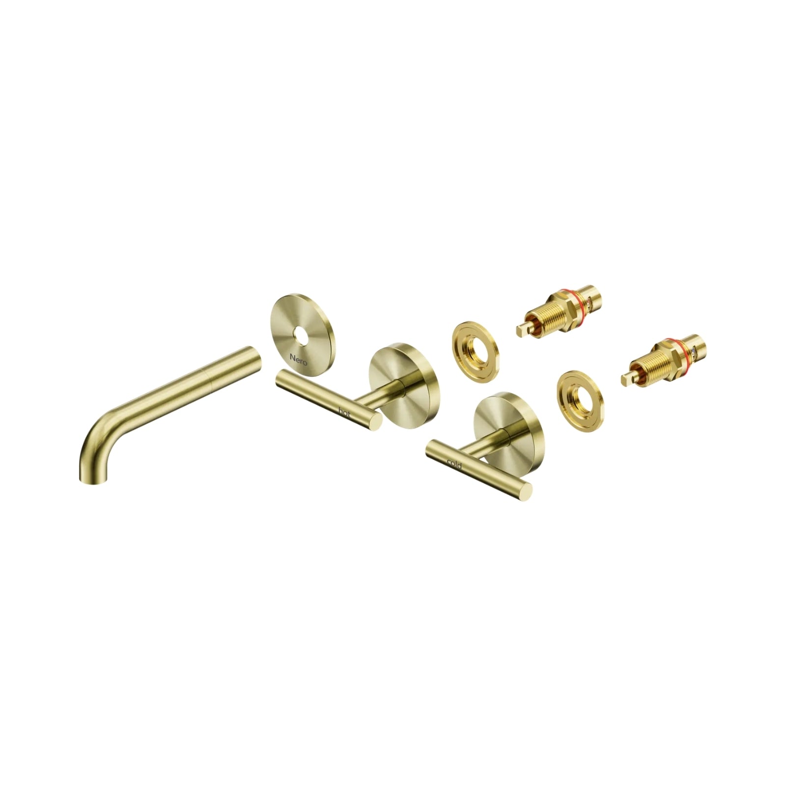 Side Nero Mecca Lever Wall Basin/Bath Set 160mm Spout Trim kits Only Brushed Gold 25D019BG - The Blue Space