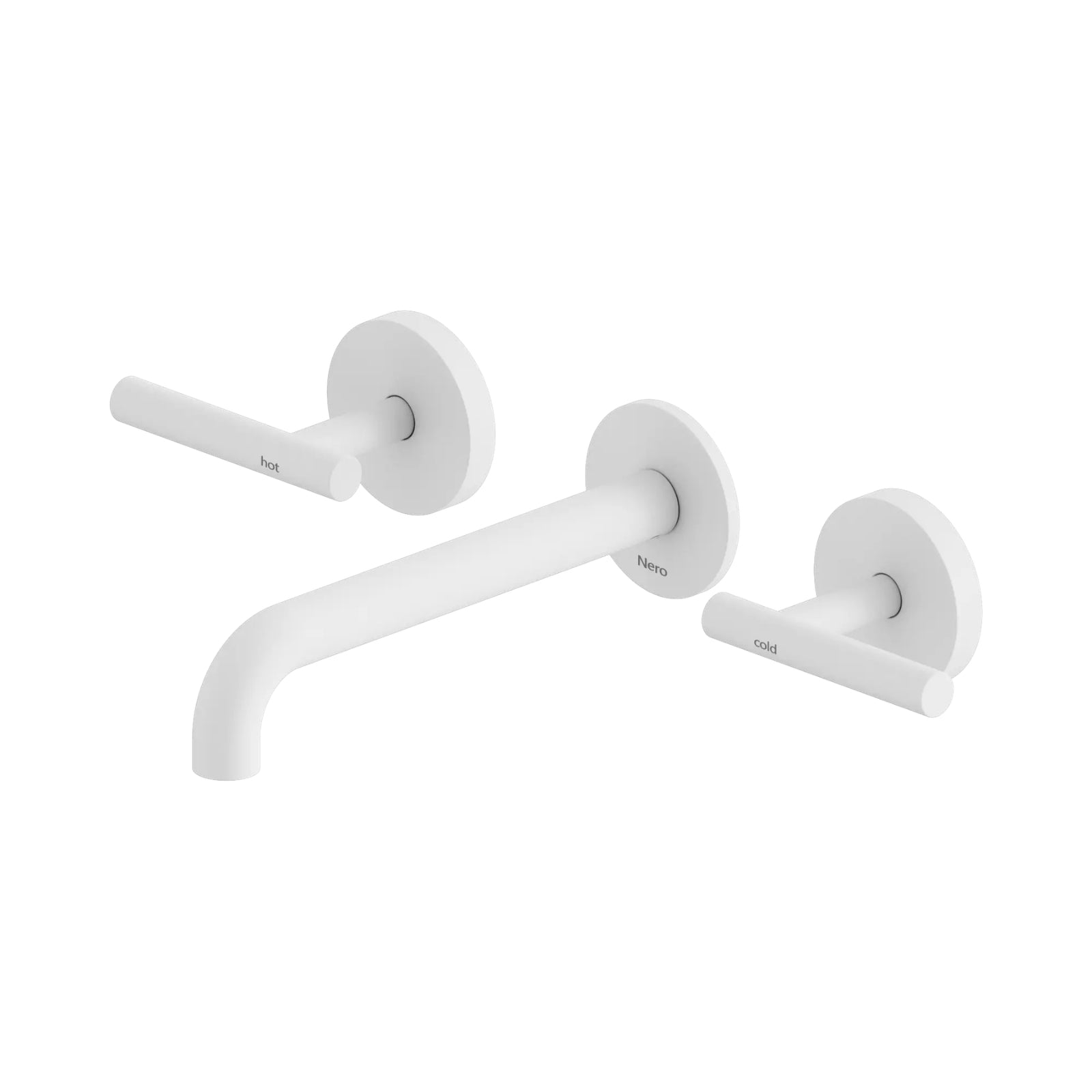 Nero Mecca Lever Wall Basin/Bath Set 185mm Spout Matte White 25D007MW - The Blue Space