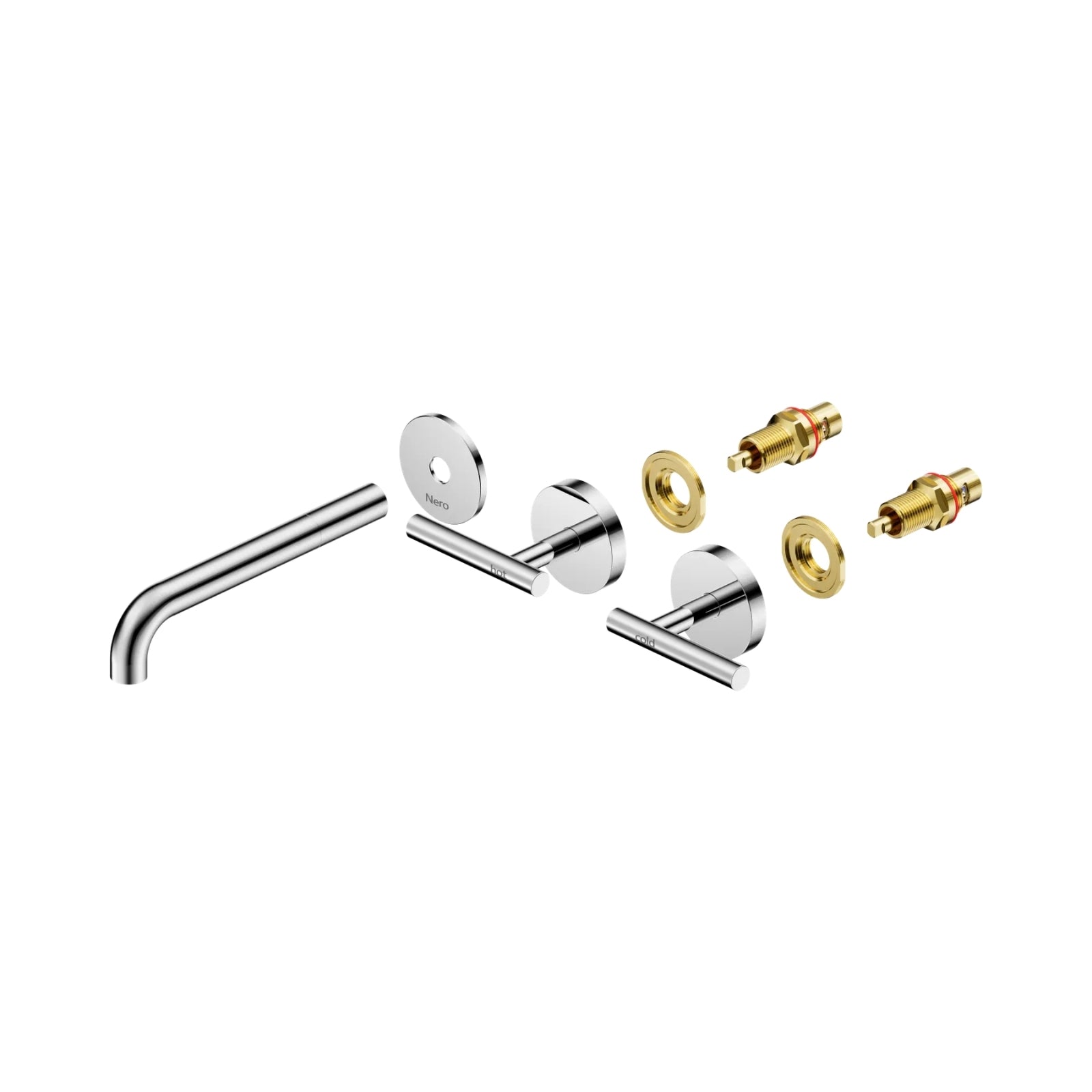 Side Nero Mecca Lever Wall Basin/Bath Set 185mm Spout Trim kits Only Chrome 25D020CH - The Blue Space