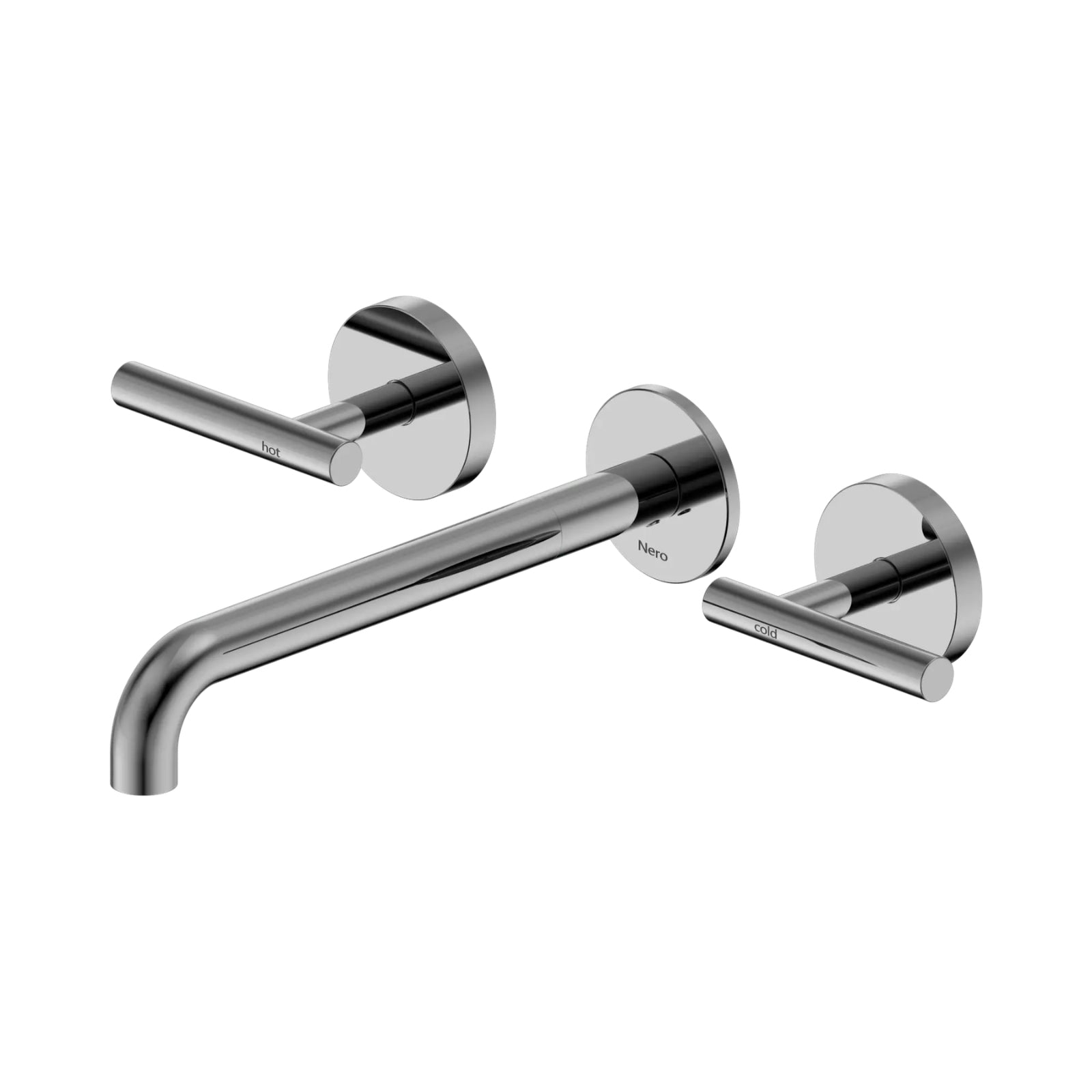 Nero Mecca Lever Wall Basin/Bath Set 220mm Spout Chrome 25D008CH - The Blue Space