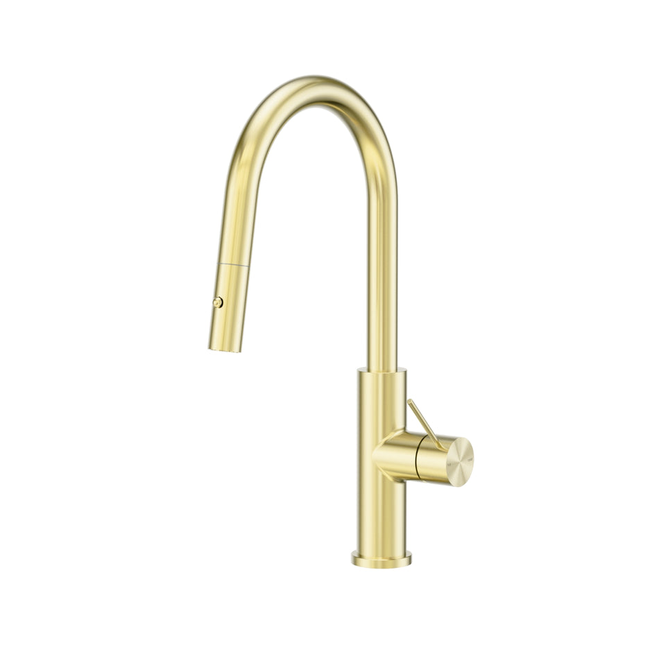 Nero Mecca Smart Sensor Pull Out Kitchen Mixer Brushed Gold