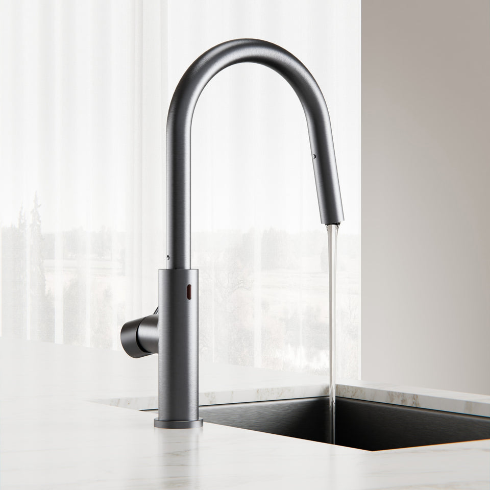 Nero Mecca Smart Sensor Pull Out Kitchen Mixer Gun Metal