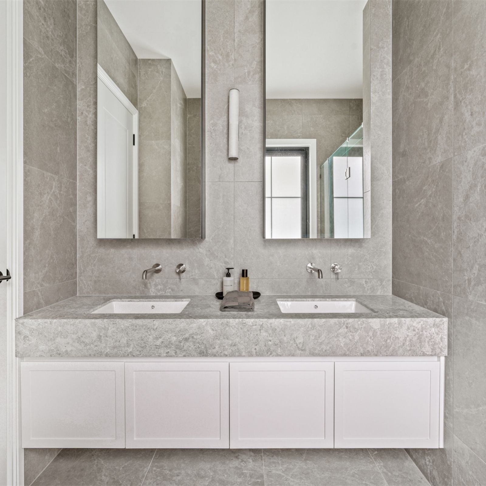 Lifestyle 8 Nero Mecca Wall Basin/Bath Mixer Separate Back Plate 160mm Brushed Nickel NR221910C160BN - The Blue Space