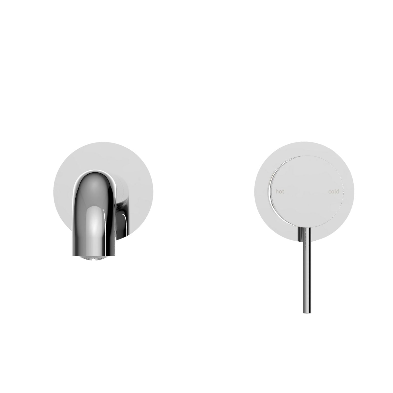 Front Nero Mecca Wall Basin/Bath Mixer Separate Back Plate 160mm Chrome NR221910C160CH - The Blue Space