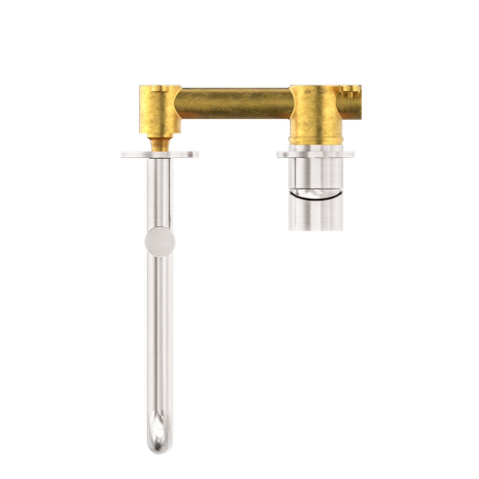 Top Nero Mecca Wall Basin/Bath Mixer Swivel Spout 225mm Brushed Nickel NR221910RBN-KIT - The Blue Space