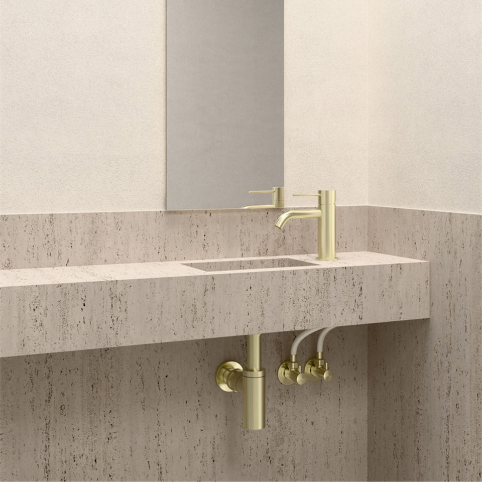 Nero Premium Flexible Mixer Tap Hose Pair Brushed Gold