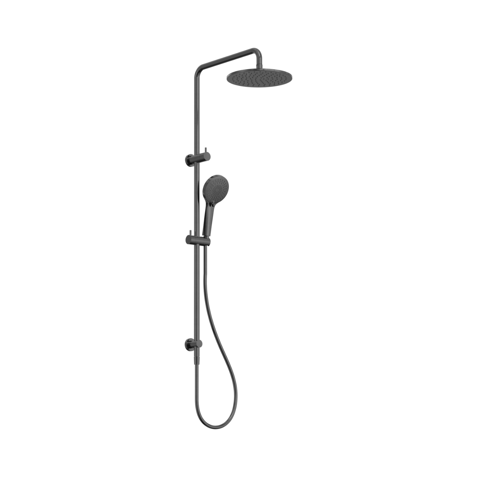 Side Nero Round Twin Shower Gun Metal NR250805DGM - The Blue Space