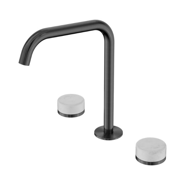 Nero Serenity Bath/Kitchen Set Edge Spout With Carrara Handle Gun Metal