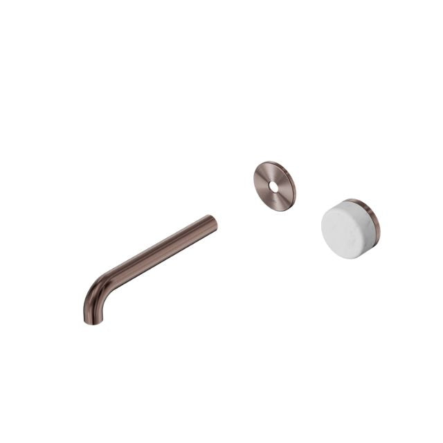 Nero Serenity Progressive Wall Basin Mixer 185mm Spout With Carrara Handle Trim Kit Only Brushed Bronze 24E109BZ - The Blue Space