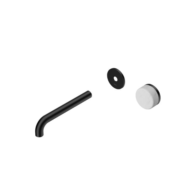 Nero Serenity Progressive Wall Basin Mixer 185mm Spout With Carrara Handle Trim Kit Only Matte Black 24E109MB - The Blue Space