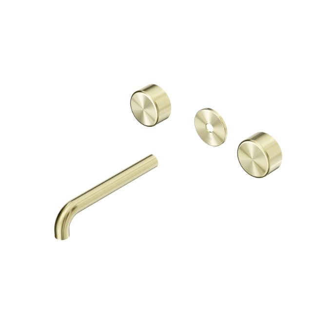 Nero Serenity Wall Basin Set 220mm Spout With Metal Handle Trim Kit Only Brushed Gold 24D091BG - The Blue Space
