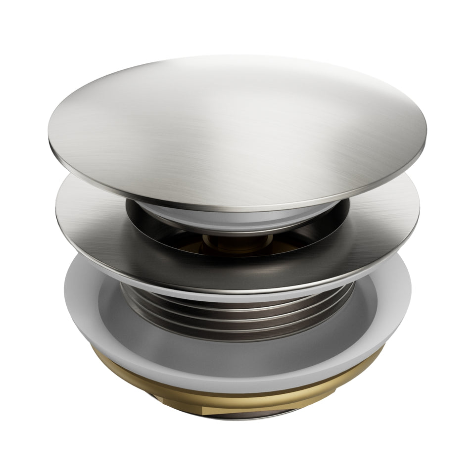 Nero Short Pop Up Bath Waste 40mm Brushed Nickel