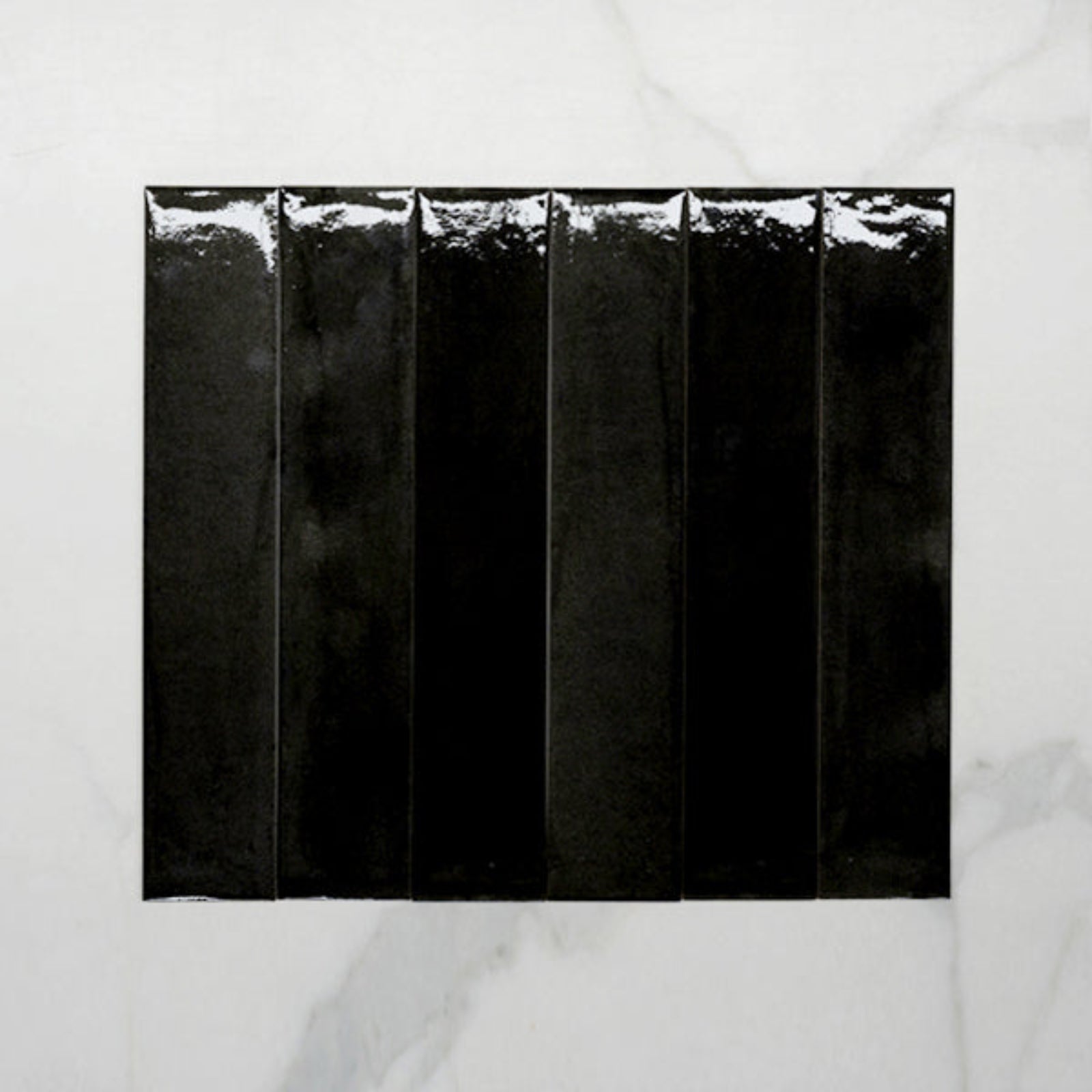 Faces Nero Theo Subway Tile 75 x 400mm Italian Porcelain - The Blue Space