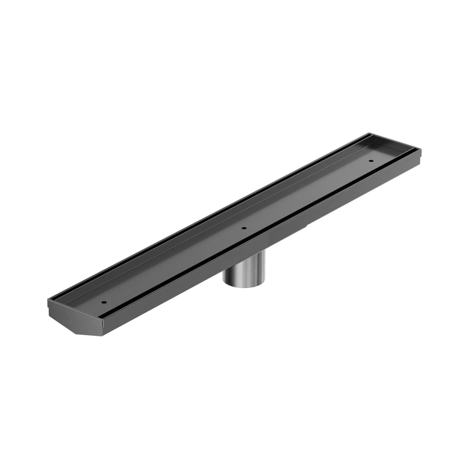 Nero Tile Insert V Channel 600x82mm Floor Grate 50mm Outlet Gun Metal NRFG006HSGM_KIT - The Blue Space