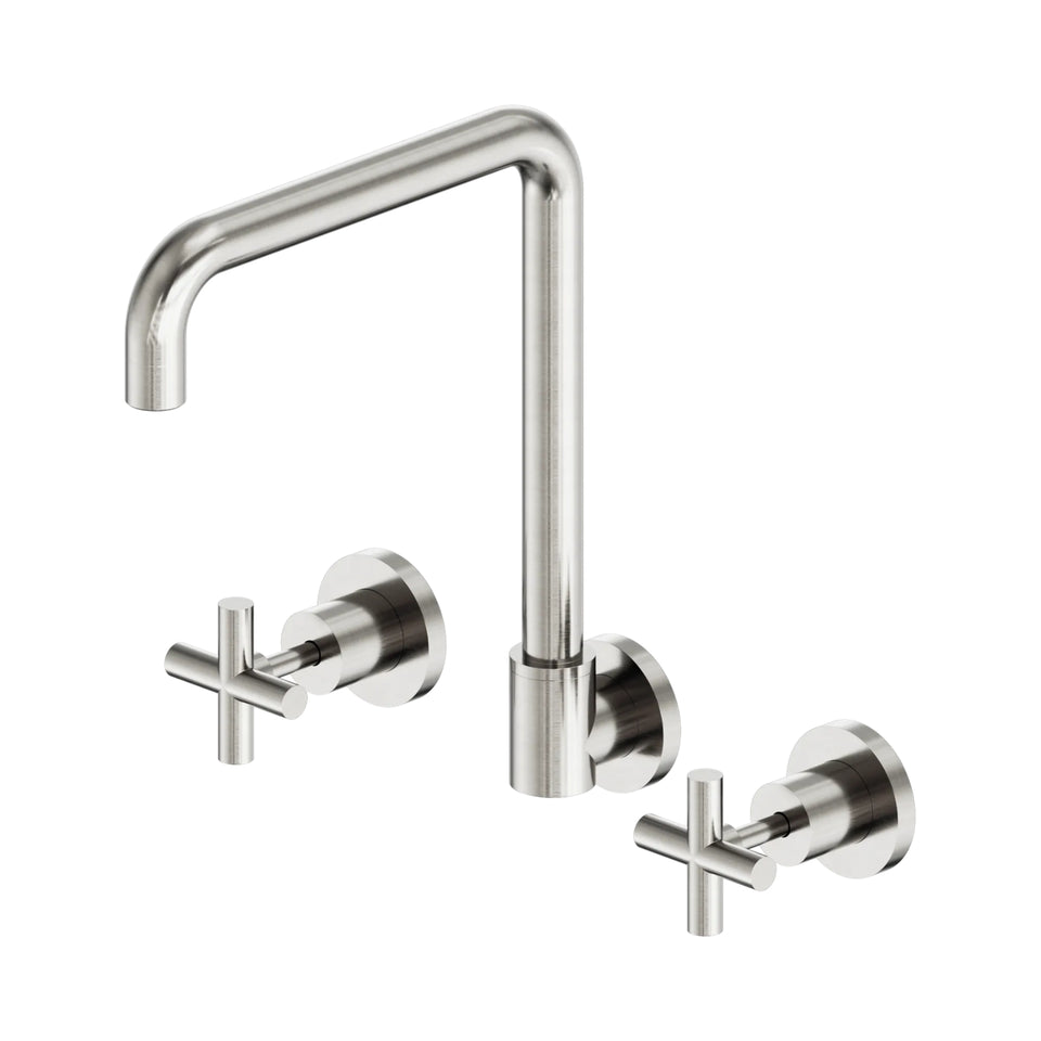 Nero X Plus Wall Kitchen Set Swivel Spout Brushed Nickel