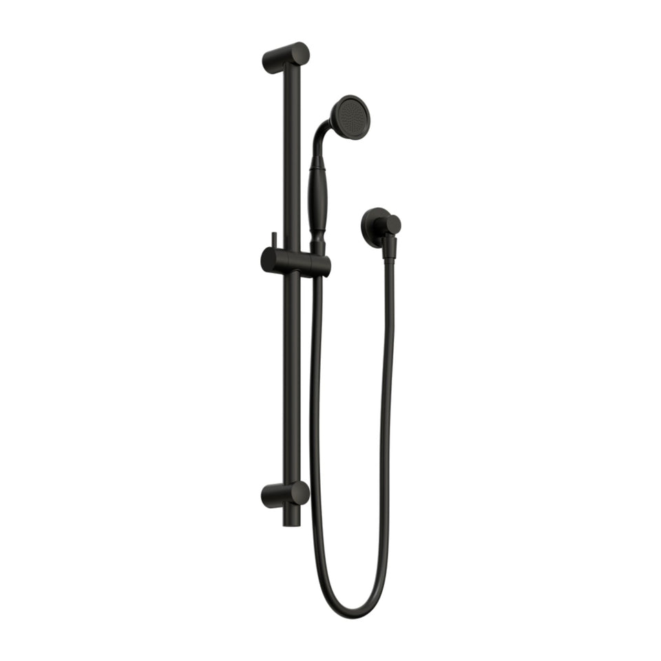 Nero York Shower Rail With Metal Hand Shower Matte Black