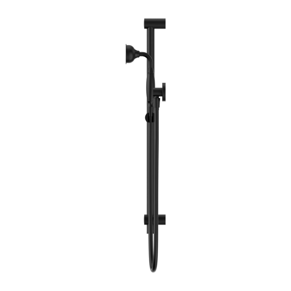Nero York Shower Rail With Metal Hand Shower Matte Black