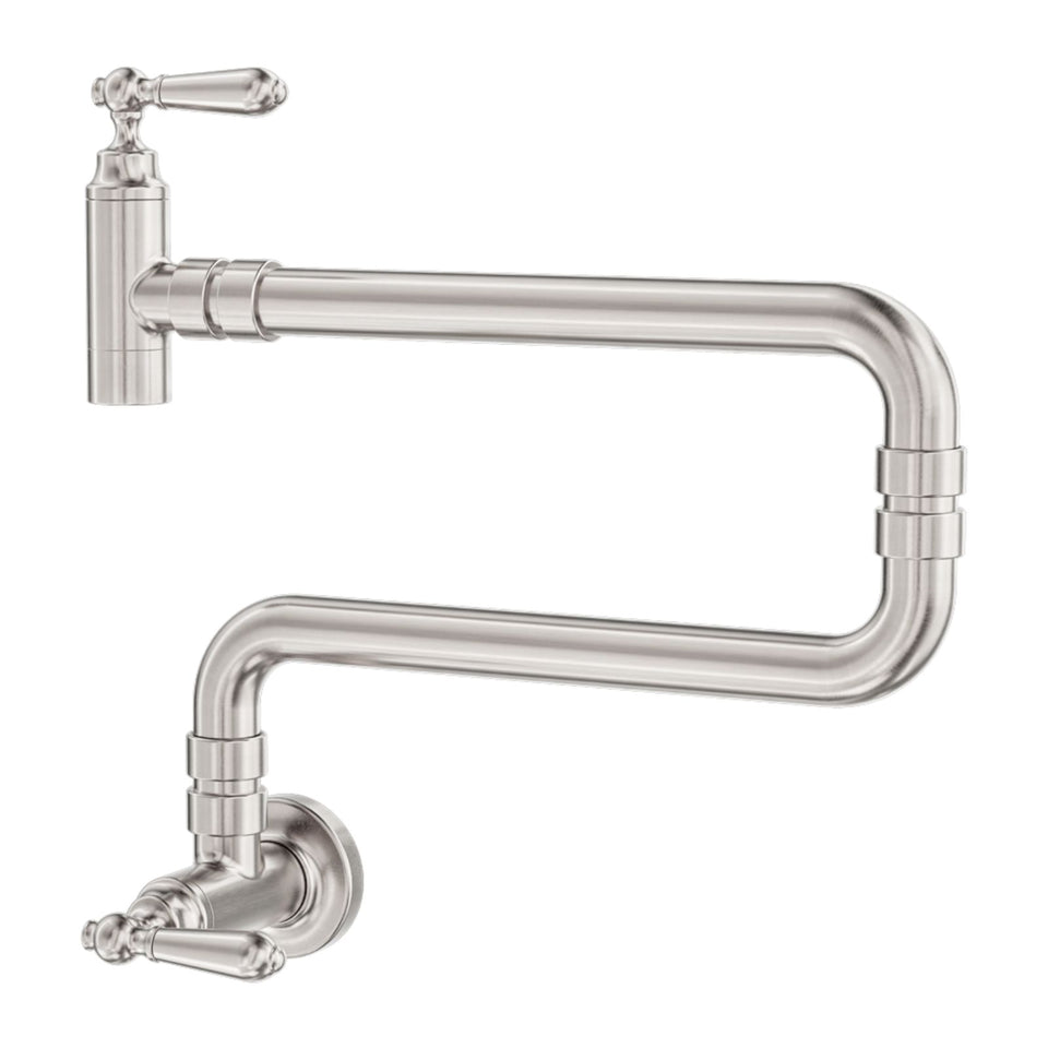 Nero York Wall Mounted Pot Filler Brushed Nickel