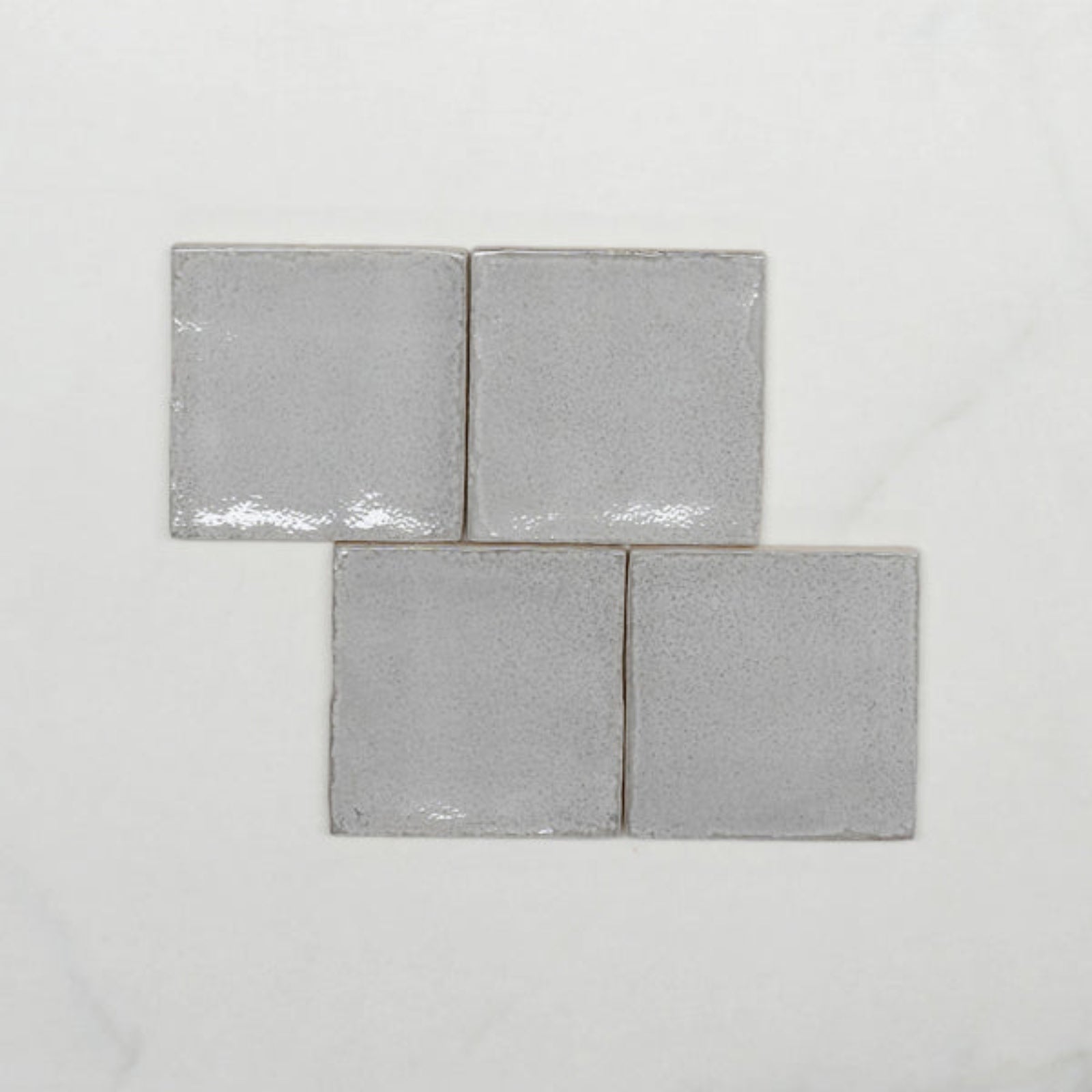 Pattern No Hand Nickel Grey Dianna Zellige Tile 100 x 100 x 9mm Spanish Ceramic - The Blue Space