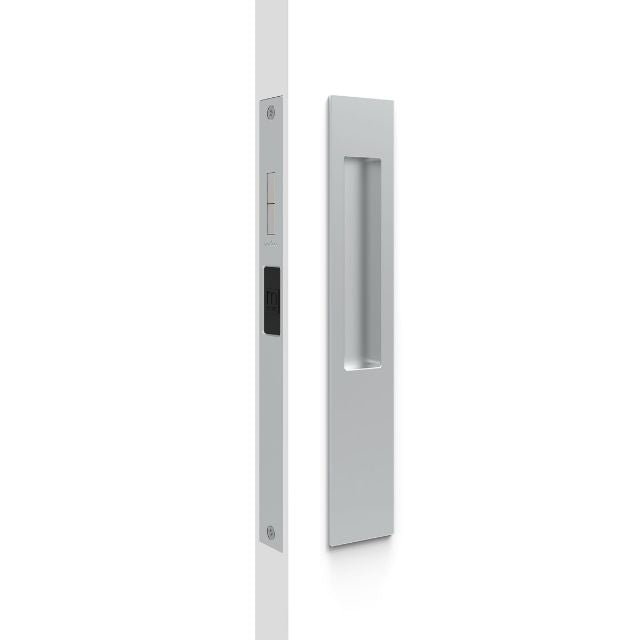 Nidus Mardeco rectangular flush pull Snib lock set Satin Chrome (inside snib, no cylinder)