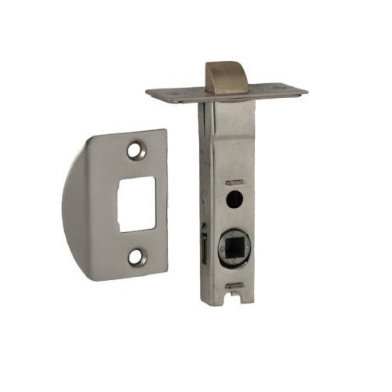 Latch Nidus Mediterranean Metro Privacy Door Handle Set Satin Chrome CMS-MET-PRI-SC-V - The Blue Space