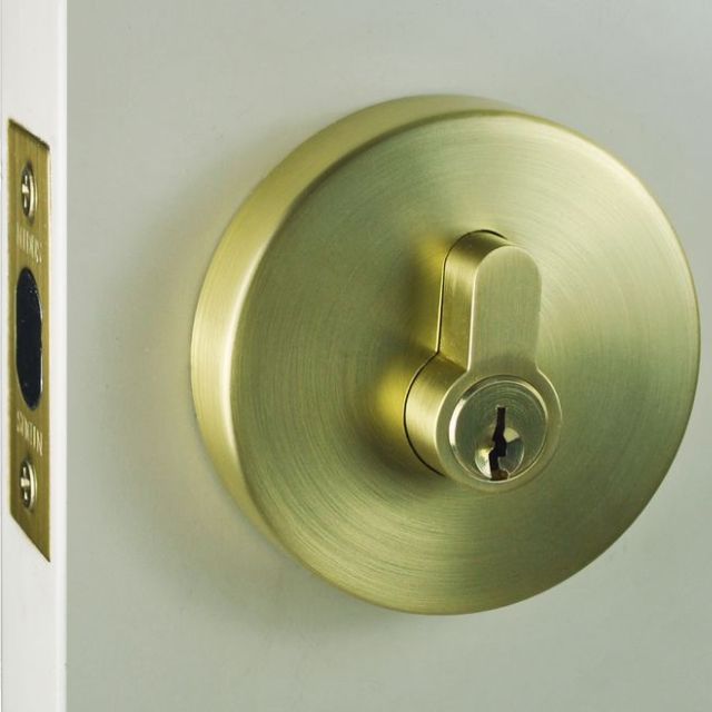 Nidus Spring Eurobolt Double Cylinder Satin Brass