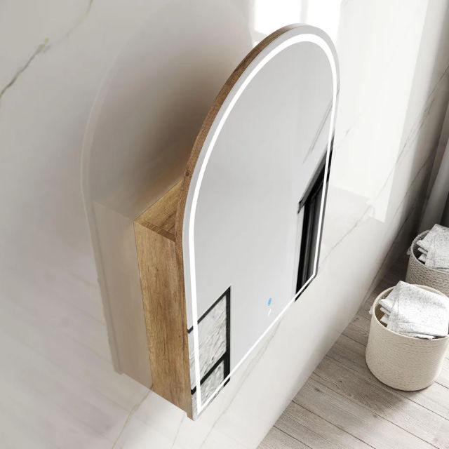 Otti Archie LED Shaving Cabinet Natural Oak