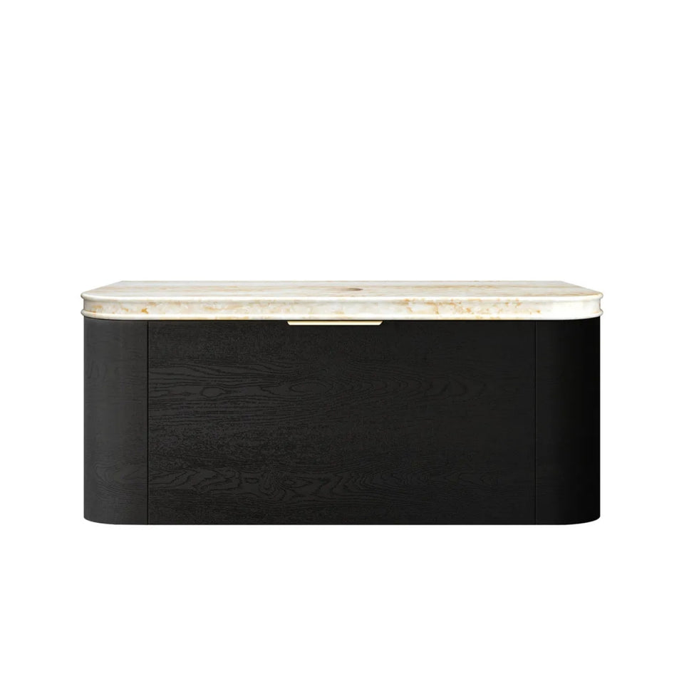Otti Bondi Wall Hung Curve Vanity - Black Oak
