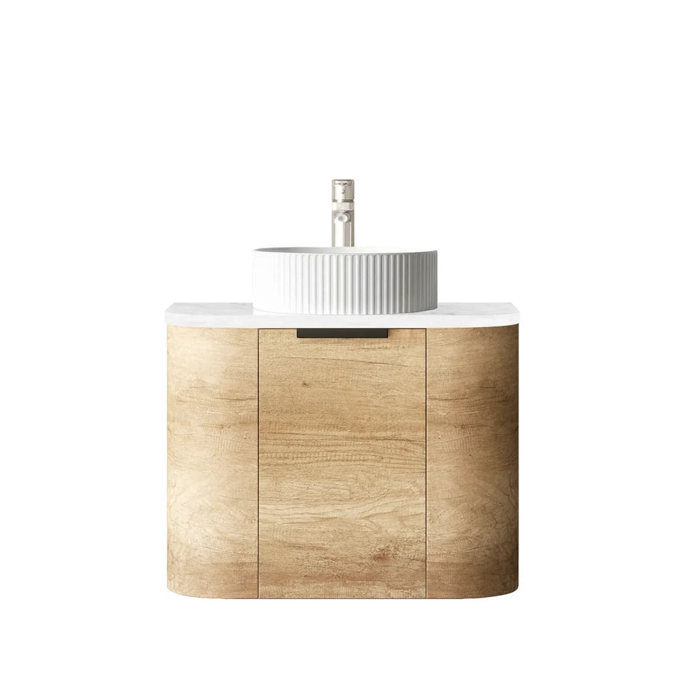 Otti Bondi Wall Hung Curve Vanity - Natural Oak