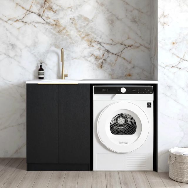Otti Byron Black Oak 1300mm Laundry Cabinet Set | The Blue Space
