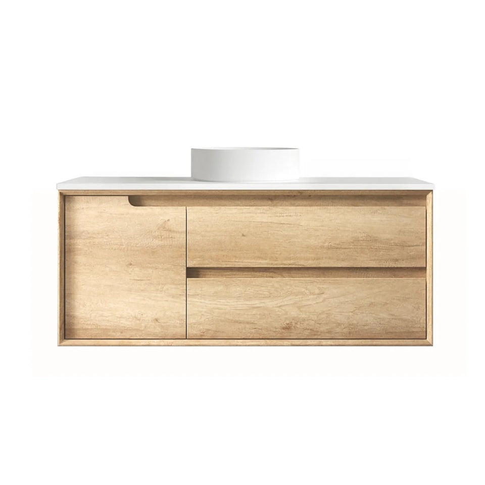 Otti Byron Wall Hung Vanity With Stone Top for Above Counter Basin